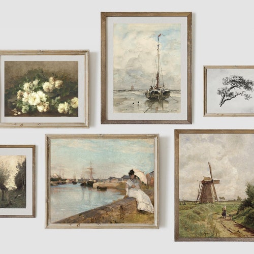 Vintage Gallery Wall Prints Landscape Home Decor Farmhouse Etsy