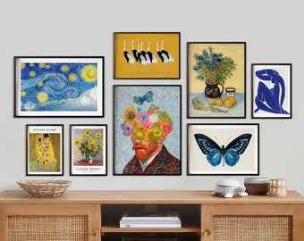 Eclectic Gallery Wall Art Print Set: Matisse, Klimt, Van Gogh (Digital Download)