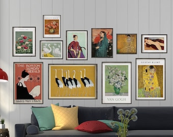 Eclectic Gallery Wall Art Set: Colorful Maximalist Prints (Digital Download)