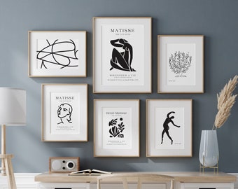 Matisse muur kunst set van 6, Matisse Set van 6 Prints, Gallery Wall Decor, Henri Matisse Poster Set, Matisse Gallery Wall Set, Afdrukbare kunst