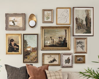 Vintage Wall Art Set of 11, Gallery wall Print Set, Wall set eclectic, Antique Home Decor, Country Art, Farmhouse European, Digital DOWNLOAD