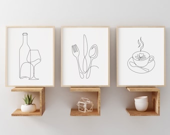 kitchen prints set of 3 kitchen decor, kitchen wall decor, kitchen wall art, kitchen art, kitchen decor wall, dining room wall decor