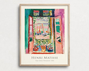 Affiche Matisse, Henri Matisse Print, La fenêtre ouverte, Art mural éclectique, décoration murale moderne, Art mural de la Galerie Maximaliste, Téléchargement numérique