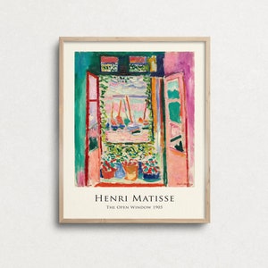 Matisse Poster, Henri Matisse Print, The Open Window, Eclectic Wall Art, modern wall decor, Maximalist Gallery wall art, Digital Download
