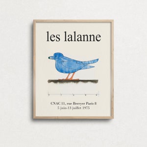 Les Lalanne Vogel Poster, Blauer Vogel Wandkunst, Ausstellungsplakat Paris, Eklektische Wandkunst, Vintage Ausstellungsdruck, Fine Art, Digitaldrucke