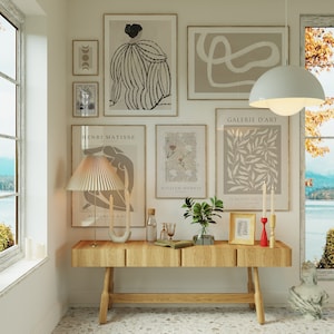Conjunto de parede Boho Gallery, tons neutros, arte de parede Boho, conjunto de impressão abstrata bege e branca, decoração de parede moderna, DOWNLOAD DIGITAL