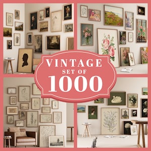 Vintage Gallery Wall Art Prints: MEGA Bundle of 1000 (Digital Download)