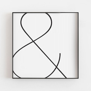 Ampersand Print, Ampersand Sign, Ampersand Wall Art, Printable Art, Downloadable Prints, Scandinavian Art, Bedroom Decor, Minimalist Poster
