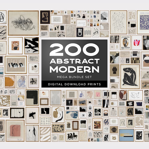 Moderne galerij muurset, MEGA BUNDEL, abstracte muurkunst, hedendaagse kunst, muurcollage, Office Poster Set, DIGITALE Download