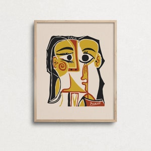 Picasso woman print, picasso art print, picasso poster, picasso wall art, picasso sketch, boho neutral tone, pablo picasso art, abstract art