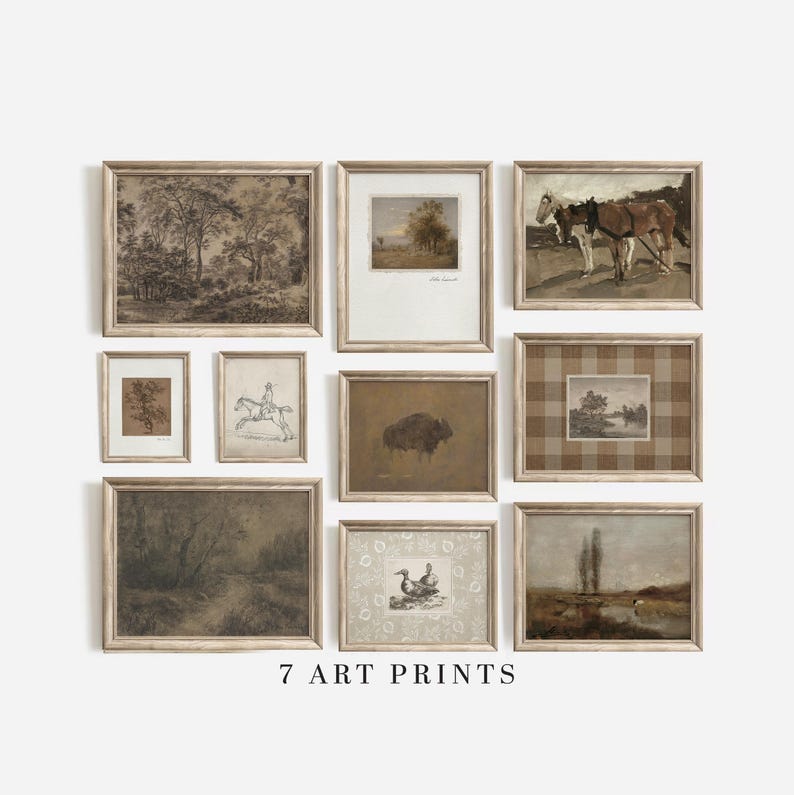 Rustic Farmhouse Gallery Wall Set | 20+ Vintage Printable Art Prints ...