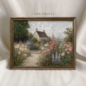 Vintage Floral Watercolor Print: Cottagecore Farmhouse Wall Art (Digital Download)