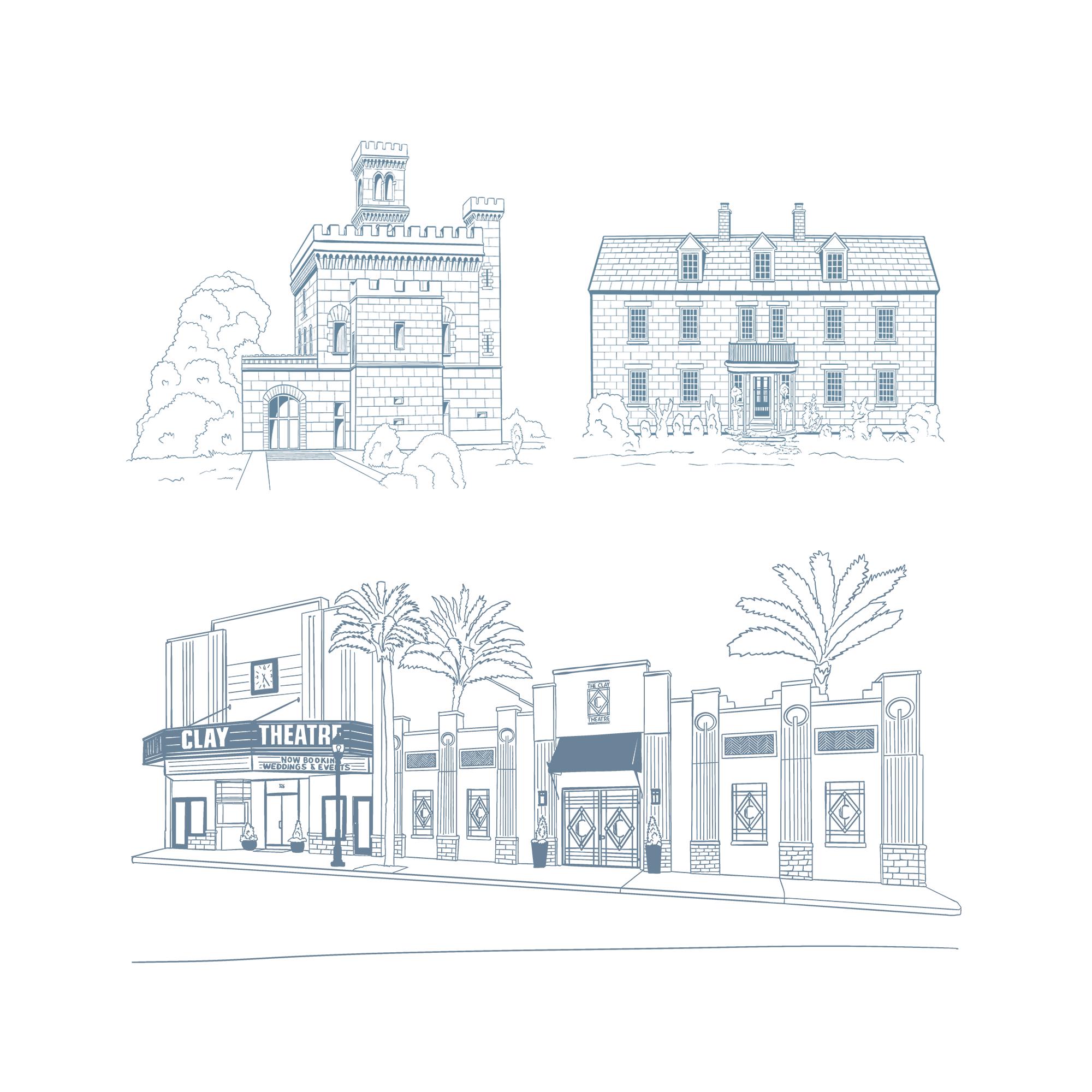 Custom Wedding Venue Illustration: Invitation Sketch (digital Download ...