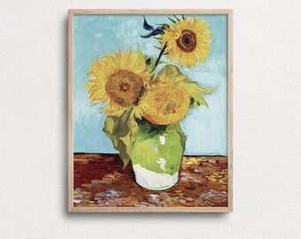 Vase Gladio & Carnations Paris Van Gogh VG267 Repro Art Print A4 A3 A2 A1