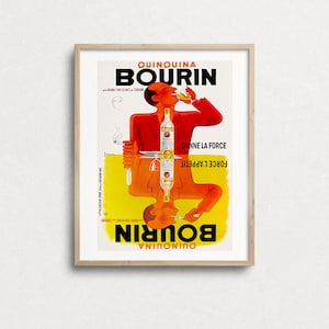 Bourin Quinquina Vintage Poster Print, Food & Drink Poster Griechenland Print, Griechenland Poster, Bellenger Pierre Quinquina, Fine Art Prints, Wanddekoration