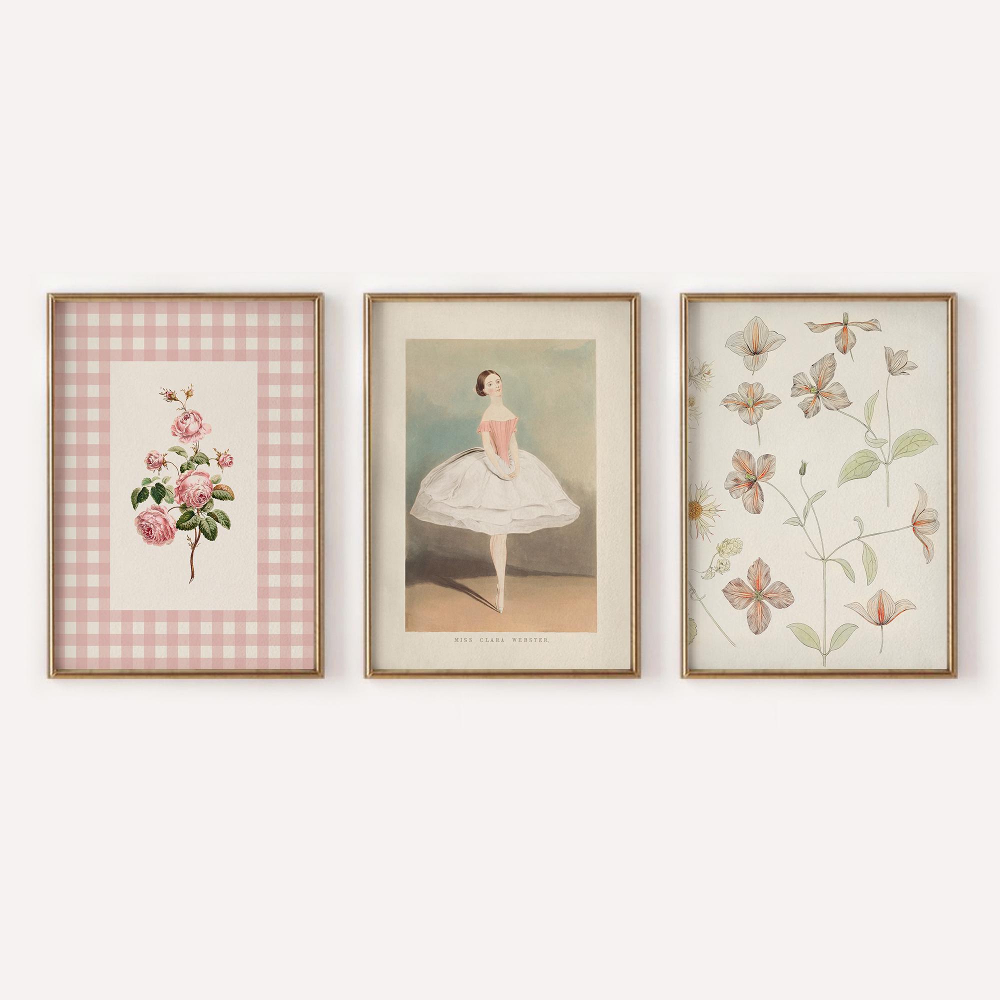 Pink Nursery Gallery Wall Art Set: Vintage Prints (digital Download) - Etsy