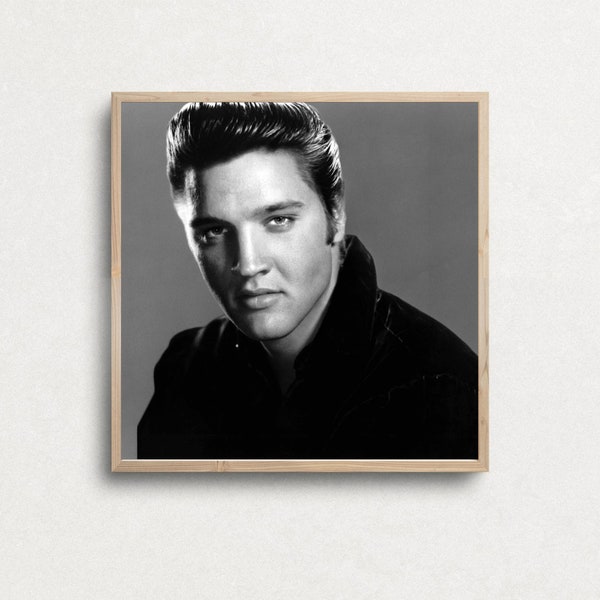 Elvis Presley Wall Art, Vintage Poster, Black and White Photography, Monochrome Wall Art, Old Hollywood Glamour, Printable Wall Art Download