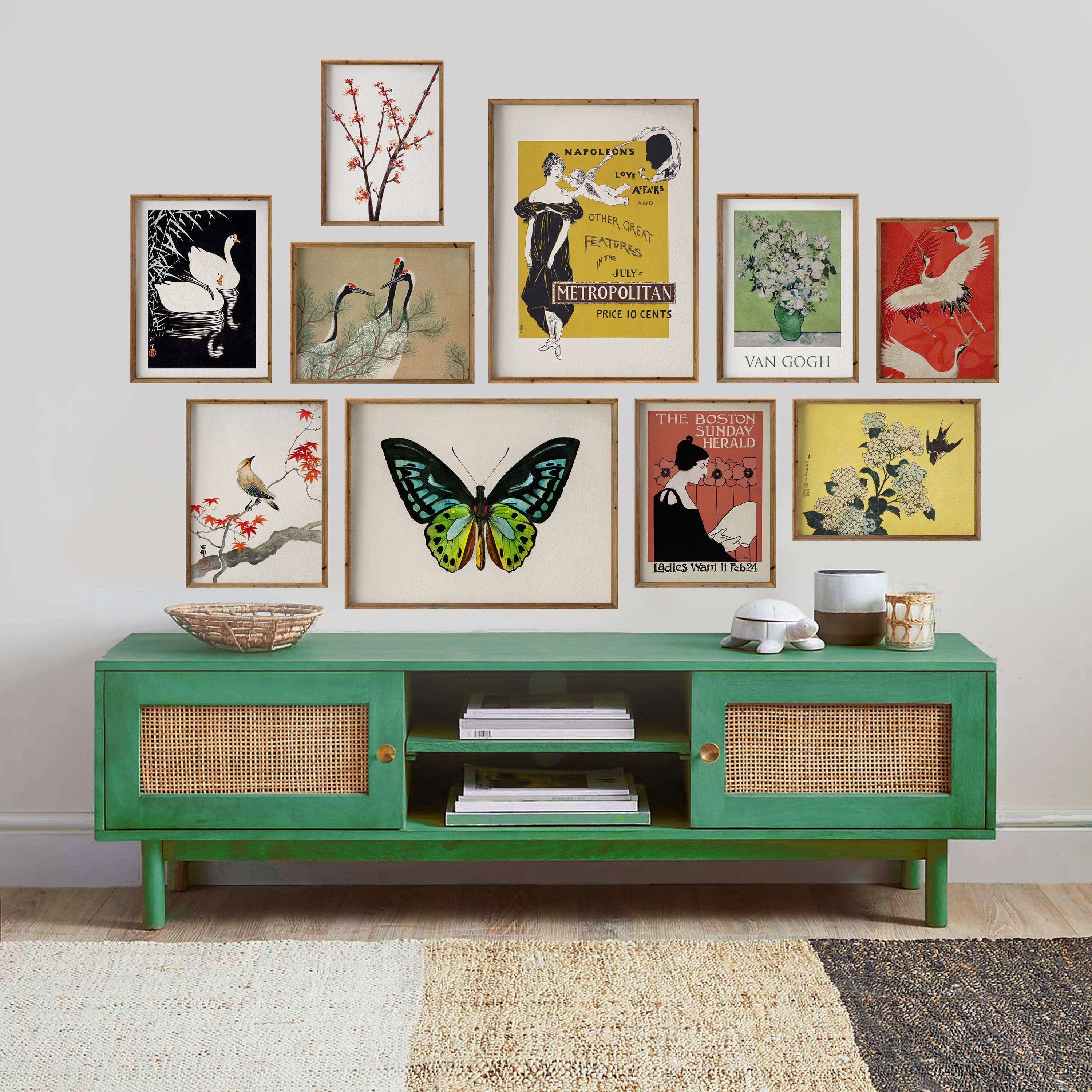 Gallery Wall Set of 10, Eclectic Decor, Eclectic Wall Art