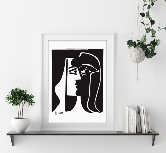 Picasso Abstract Line Art Prints Set - 3 Unframed Black & White Female Figure Posters (16x24 Inch)