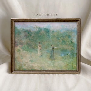 Vintage Garden Painting: Cottagecore Spring Wall Art (Digital Download)