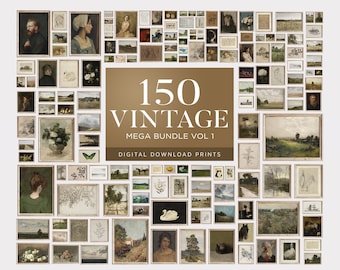 Farmhouse Gallery Wall Art Set: 150 Vintage Prints (Digital Download)