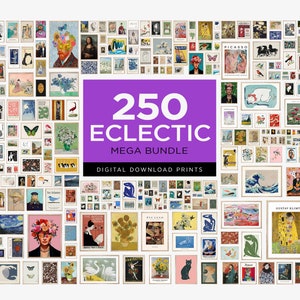 250 Eclectic Gallery Wall Set, Mega Bundle Gallery Wall Art Set, Eclectic Wall Art, Eclectic Home Decor, Colorful Maximalist Prints, DIGITAL