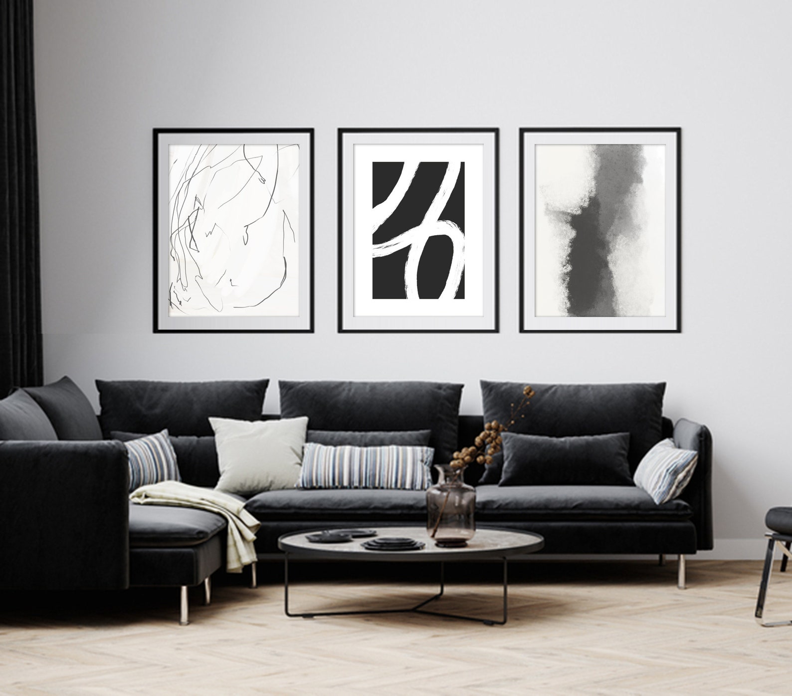 Abstract Black and White Wall Art Prints - Set of 6 - Etsy