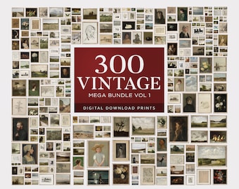 300 Vintage Art Prints: MEGA Bundle Gallery Wall Set (Digital Download)