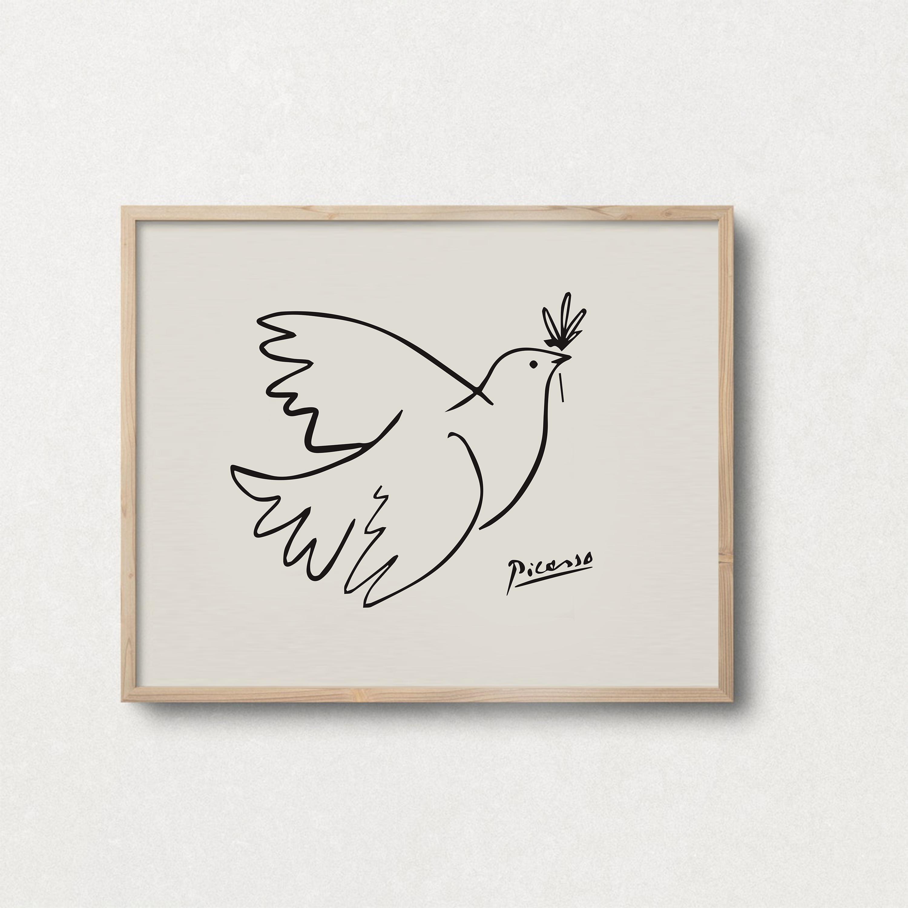 Picasso Dove of Peace Print: Modern Line Art (digital Download) - Etsy, image size:3000x3000