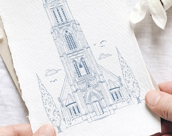 Custom Wedding Venue Illustration: Invitation Sketch (Digital Download)