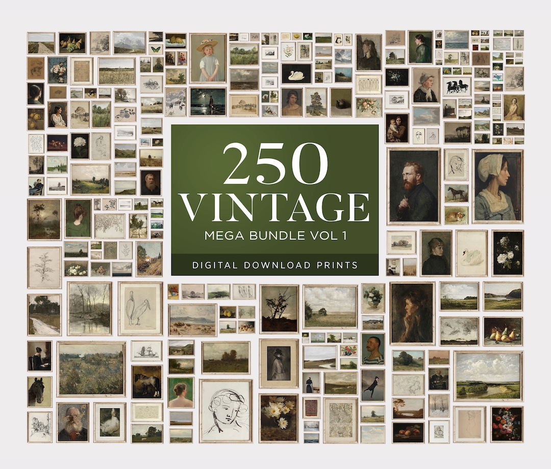 250 Vintage Art Prints: Mega Gallery Wall Set (digital Download) - Etsy UK