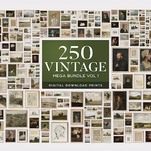 Vintage Gallery Wall Print Set, Gallery Wall Set, 250 Mega Bundle Wall Art, Vintage Art Print Set, Gallery Wall Art, Printable Wall Art