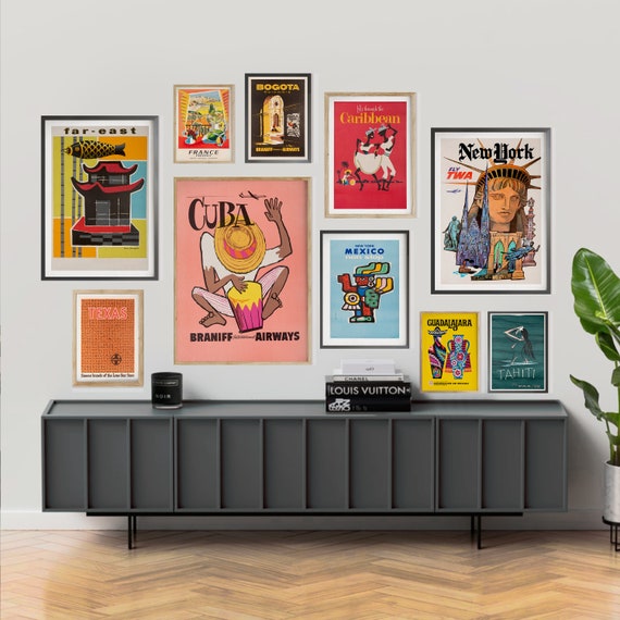 Buy Retro Travel Posters City Poster Set Country Wall Art Online