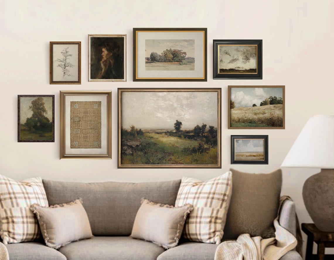 Vintage Wall Art Set of 9 Gallery Wall Print Set Wall Set - Etsy