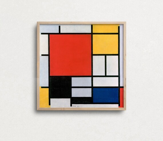 Piet Mondrian Art Print Square Abstract Wall Art Modern Etsy