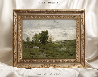 Vintage Landscape Print, Landscape Painting, Digital Download
