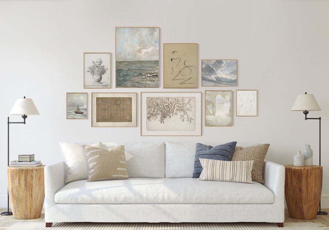 Eclectic Gallery Wall Art Set: Vintage Lake House Prints (digital ...