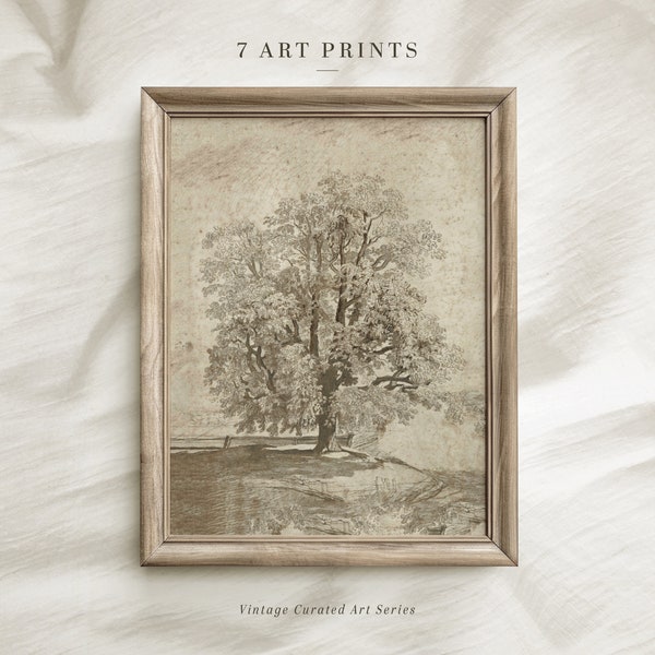 Vintage Tree Sketch Print: Rustic Nature Drawing (Digital Download)