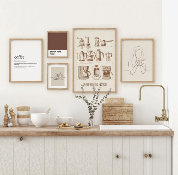 Gallery Wall Set of 5 Kitchen Wall Decor Dining Room Wall - Etsy