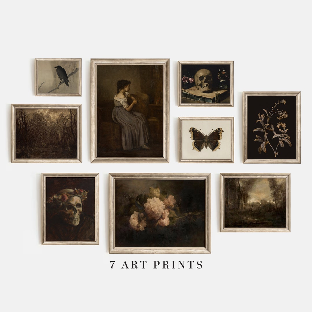 Dark Academia Gallery Wall Art Set: Vintage Moody Prints (digital ...