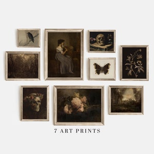 Dark Academia Gallery Wall Set / Vintage Moody Gallery Wall Print Set / Descarga digital imprimible