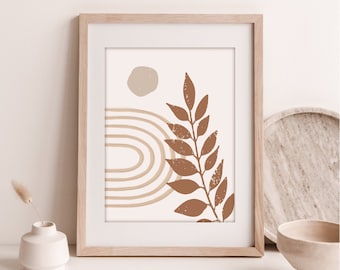 Geometrisch Abstrakte Kunst Botanische druckbare Wand Kunst Neutrale Wand Kunst Digitaldruck Boho Dekor Minimalistischer Druck Moderne Kunst Sofortiger Download