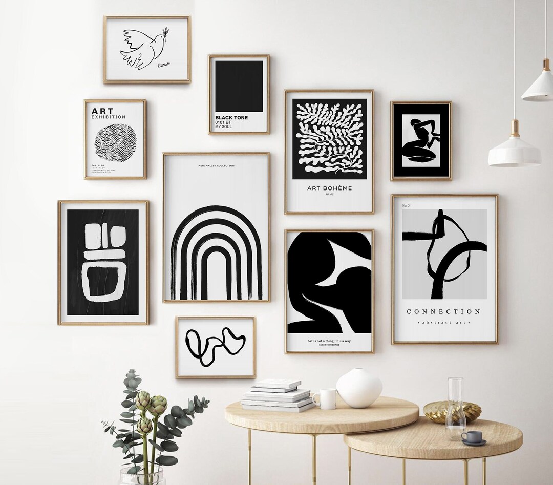 Black and White Gallery Wall Prints Set of 10, Bundle Print Set ...