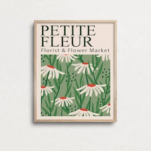 Botanische bloemenmarkt: poster groene bloemen (digitale print)