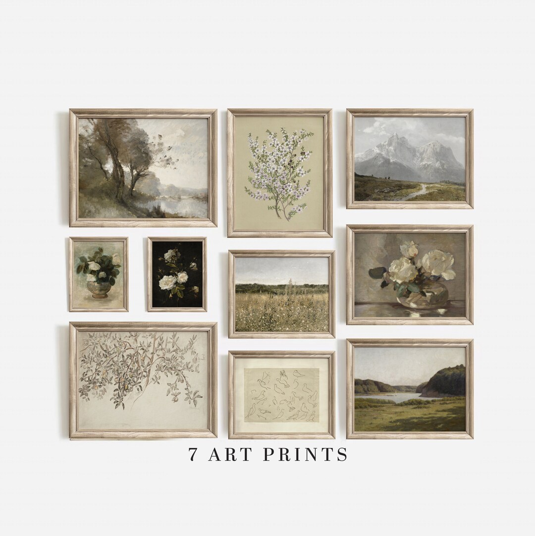 French Country Gallery Wall Art Set Vintage Living Room - Etsy
