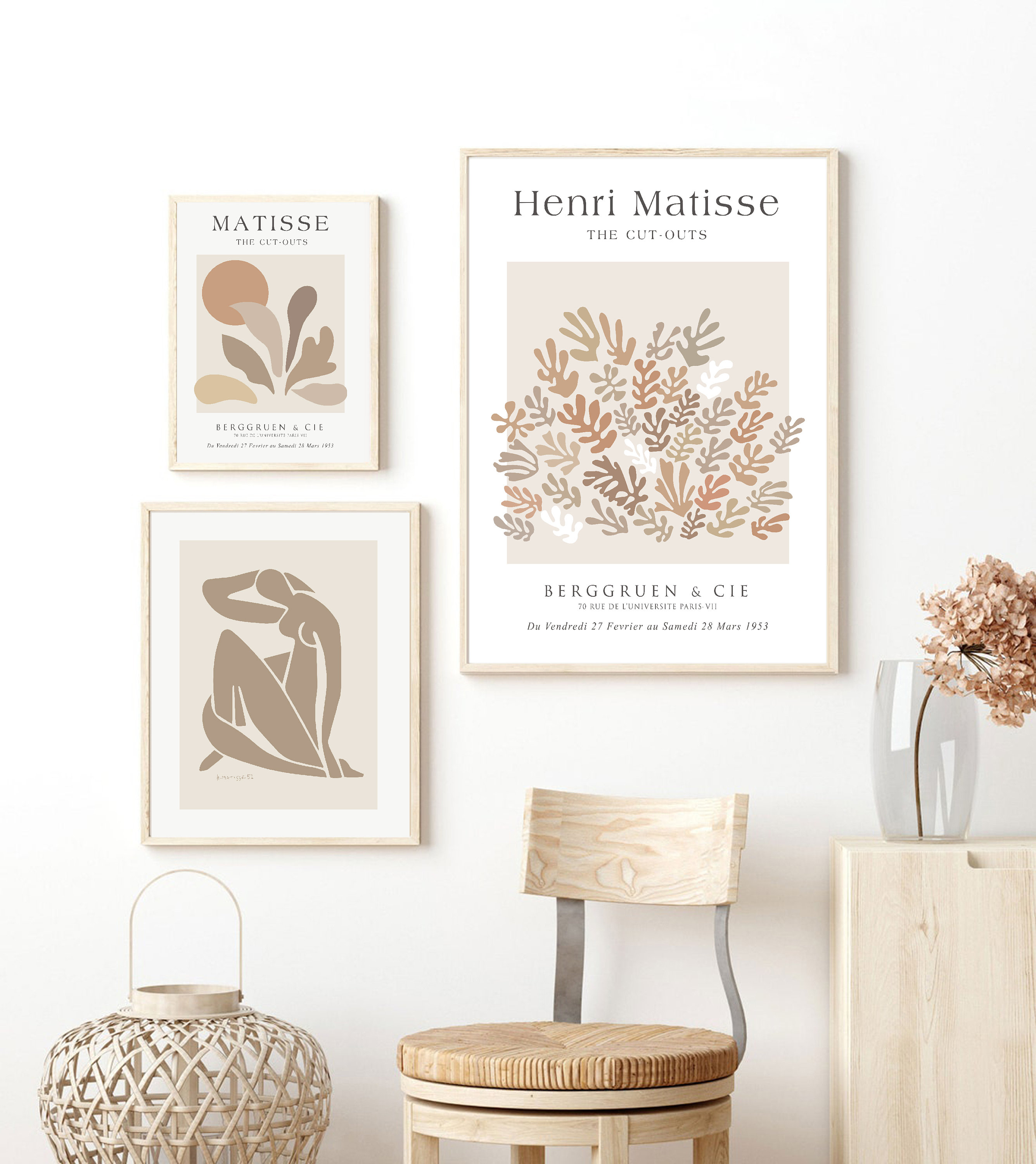 Matisse Print Set | Beige Wall Art | Set of 3 Prints | Digital ...