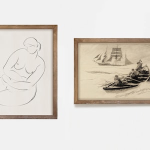 Vintage Gallery Wall Art Set: Eclectic Antique Prints (Digital Download) image 5