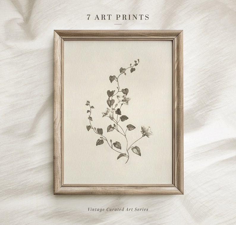 Vintage Flower Art Print, Botanical Wall Decor, Digital Download - Etsy