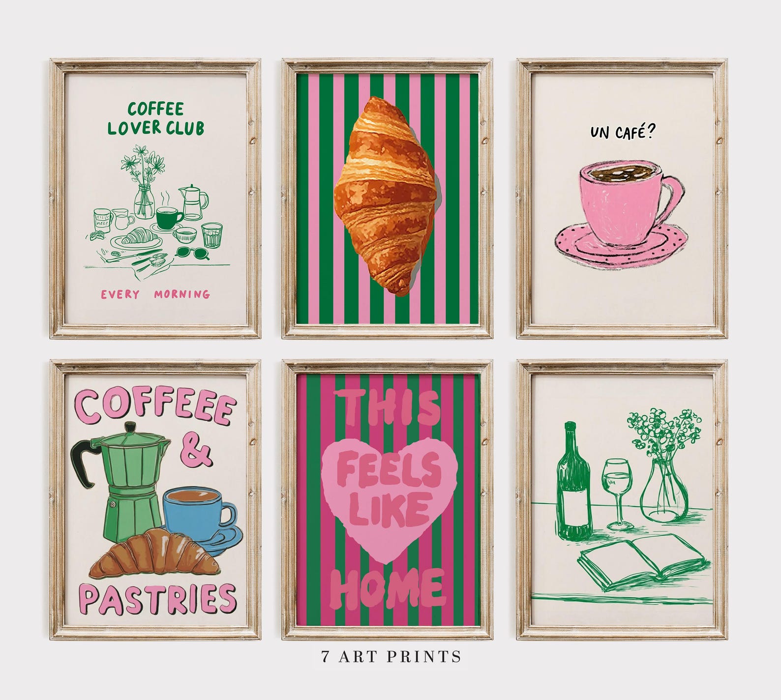 kitchen wall art, set of 50 kitchen prints, trendy... Preppy Kitchen Wall Art Set, Vintage Kitchen Posters, Digital Download ...