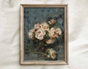 Vintage Still Life Print, Flowers Painting, Digital Download